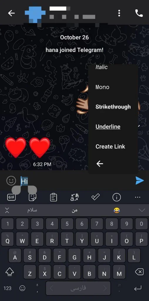 make Strikethrough text in telegram