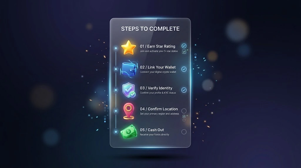 A step by step 3D visual guide showing the preparation checklist for withdrawing Telegram Stars