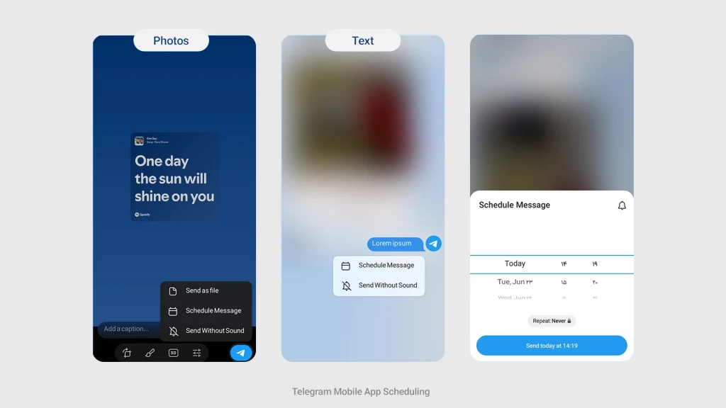 Telegram Mobile App Scheduling