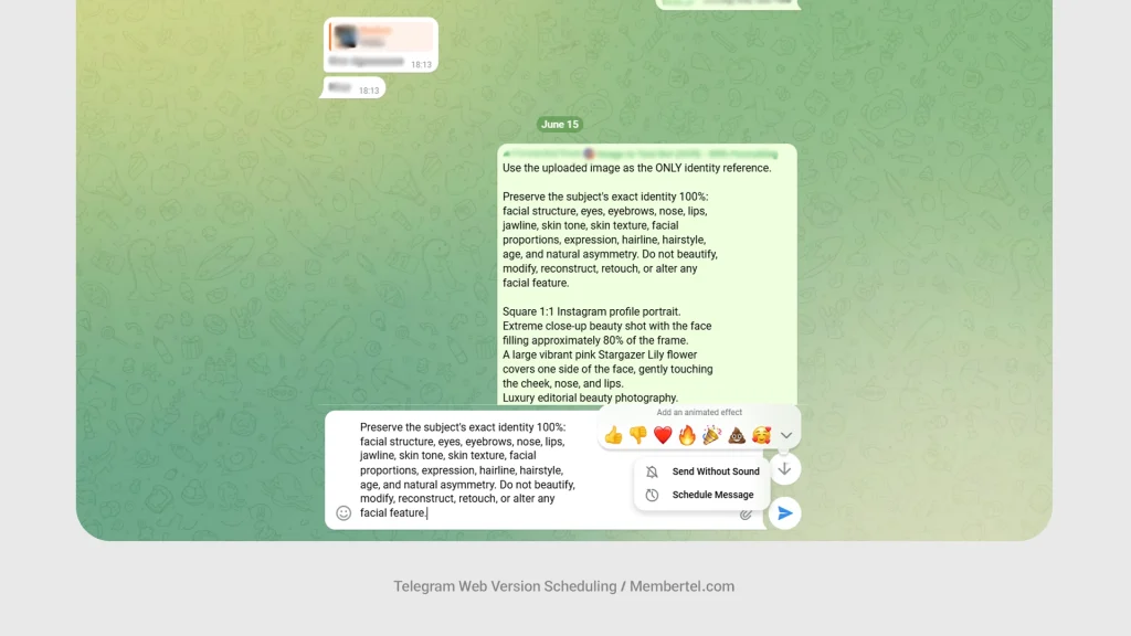 Telegram Web Version Scheduling