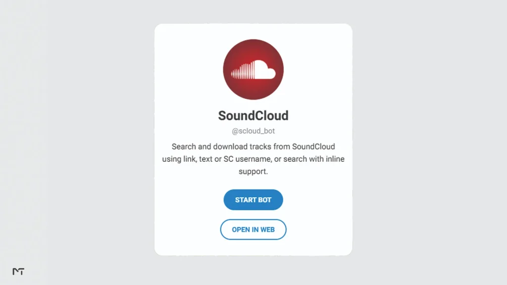 Browsing SoundCloud tracks directly inside the scloud bot chat