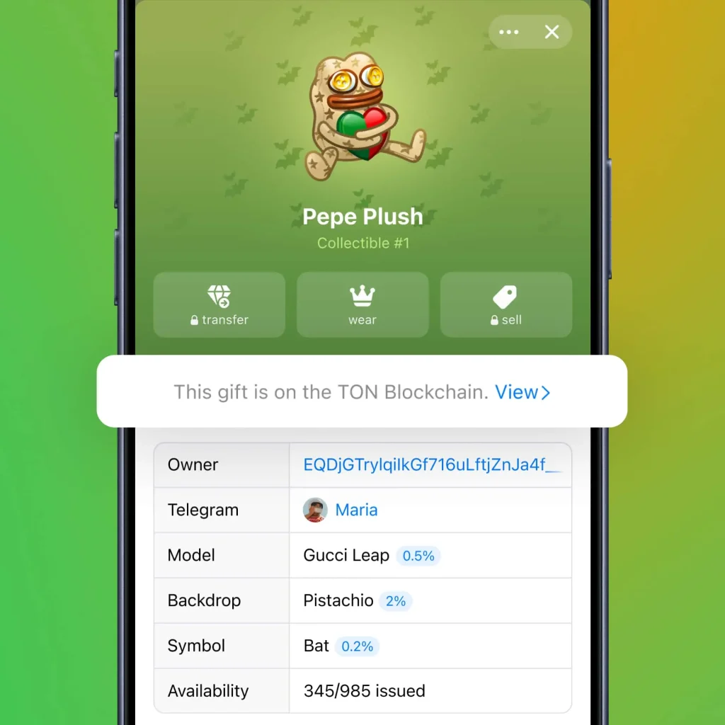 Telegram’s New Gift Interface 2025