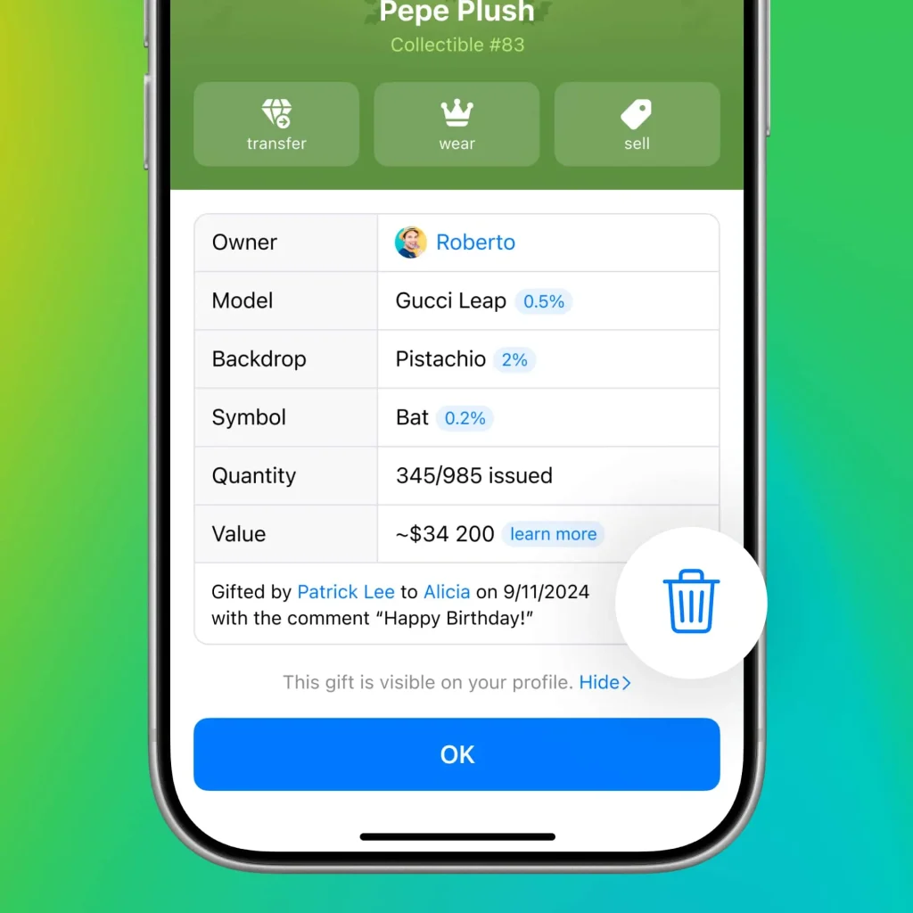 Telegram’s New Gift Interface 2025
