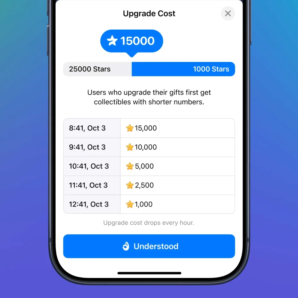 Telegram’s New Gift Interface 2025
