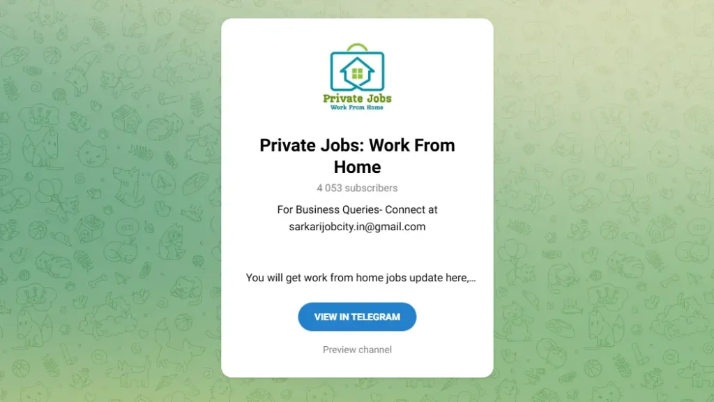 Private Jobs Work From Home 