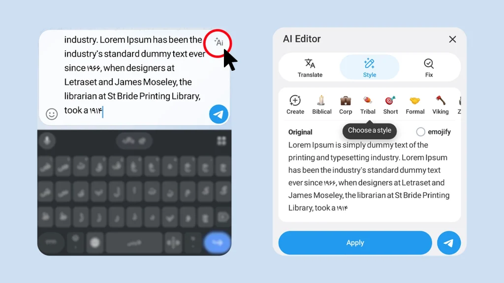 telegram AI Text Editor