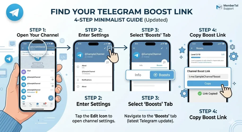  Locate and Share Your Telegram Boost Link