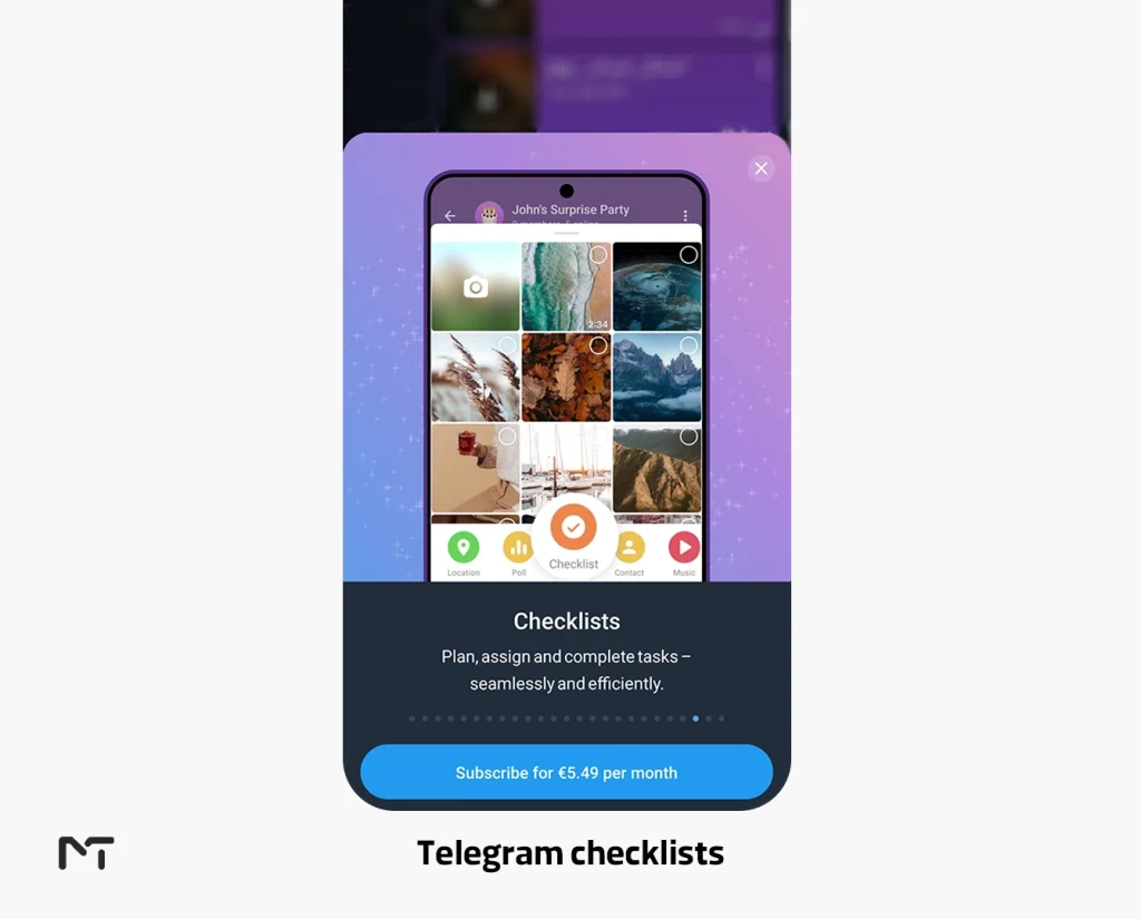 Telegram checklists