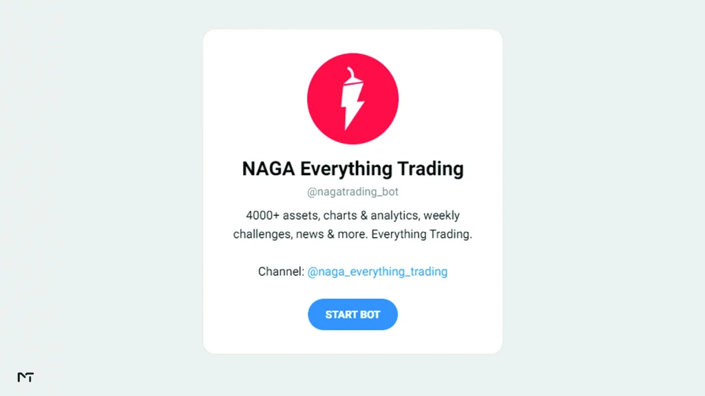 NAGA Telegram mini app showing forex trading dashboard