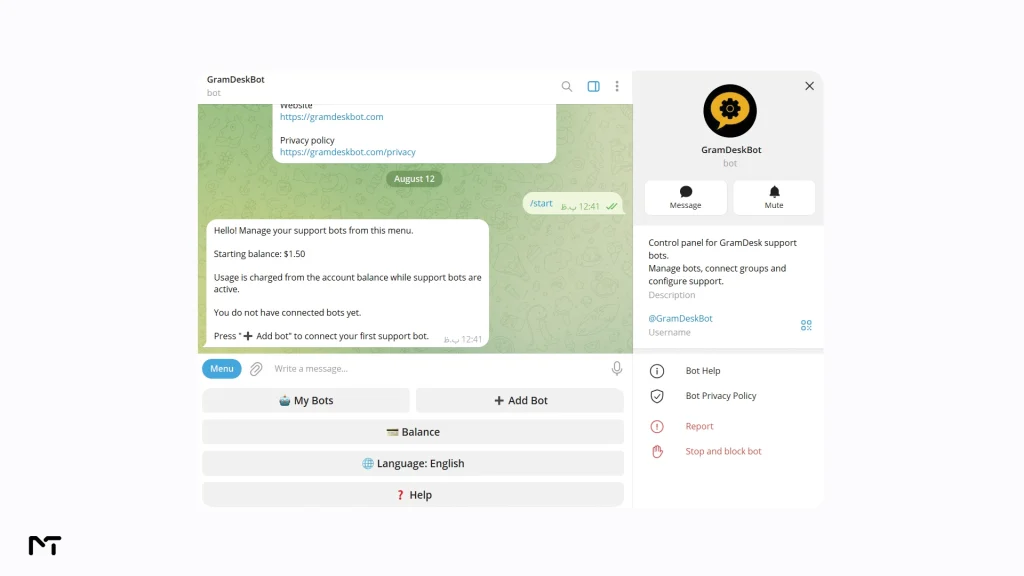 Starting the GramDesk dedicated workspace bot to separate freelance client chats on Telegram